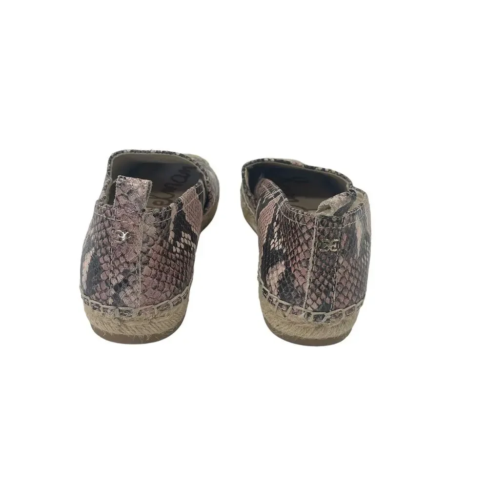 Sam Edelman Khloe Espadrille Pink Black Snakeskin Print Womens 6.5